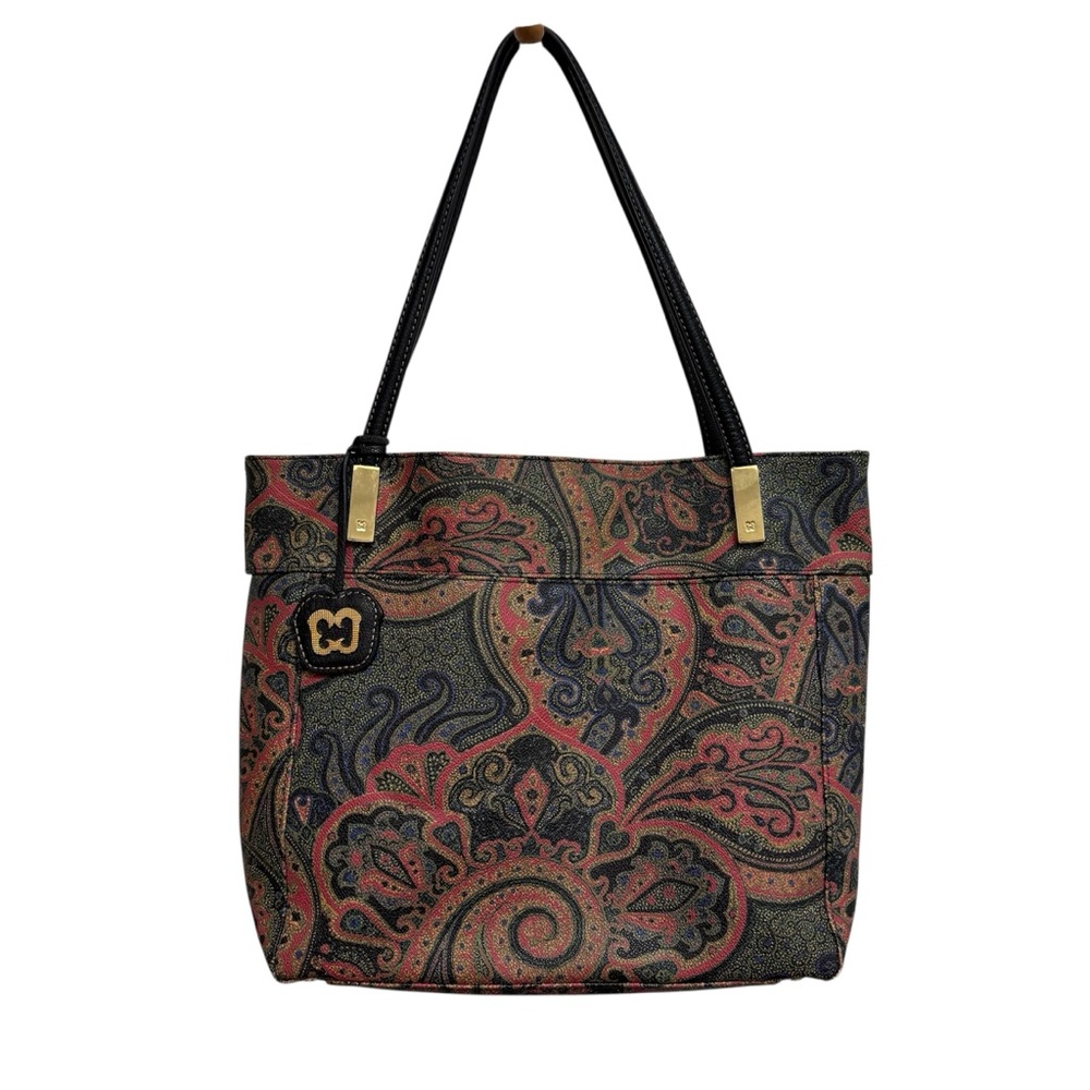 Eric Javits Paisley Tote Bag Purse Faux Leather Boho